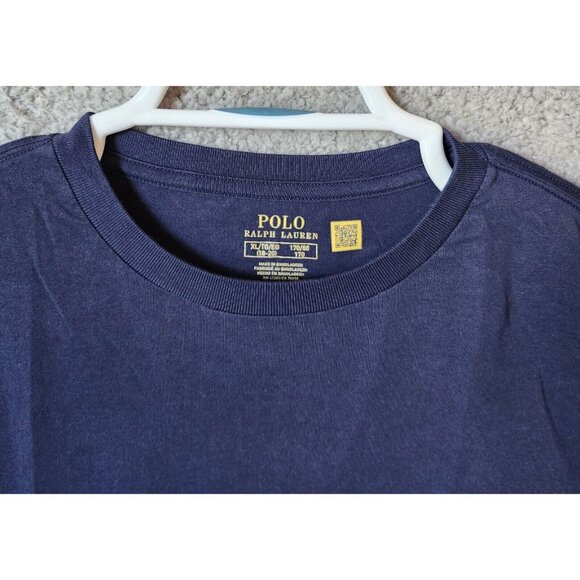 POLO Ralph Lauren Navy Blue Spellout Graphic T Shirt Youth Size XL (18-20) - Picture 2 of 10